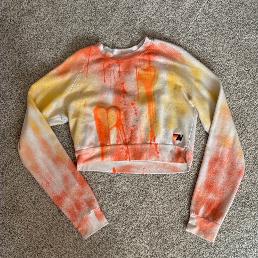 Colorful Women's Crop Top Aviator Nation Cropped sweatshirt artists collection